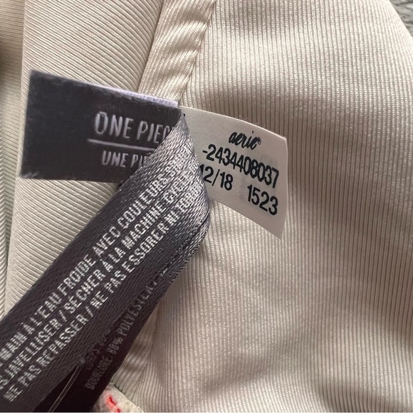 Aerie Neon Rainbow Multicolor Stripe Racerback Cutout One-Piece Swimsuit Small - Picture 11 of 14